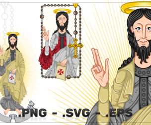 The Apostle Santiago With Rosary And Parchment