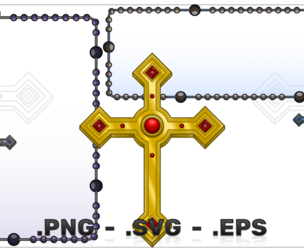 Vector Design Photo Frame With Christian Rosary