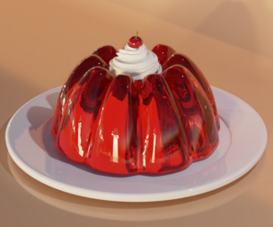 Jello Plate with Whip Cream & Cherry on Top