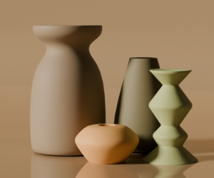 Home Decor 4 Ceramic Pieces Free 3D Model