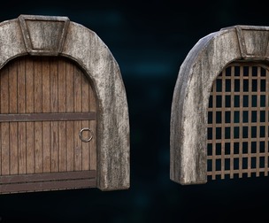 Low-Poly Interactive Doors Collection