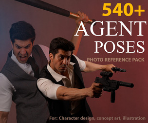 540+ Agent Poses Photo Reference Pack