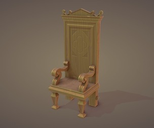 16th Century Gothic Walnut Throne