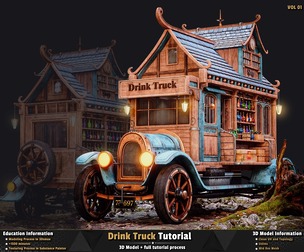 Drink Truck / 3D Model + Full Tutorial Process