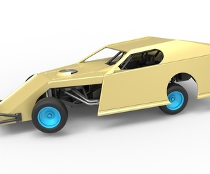 Dirt Modified stock car while turning 1:25