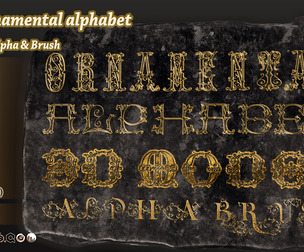 104 Ornamental alphabet 3D Model alpha brush vol17