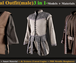 3 in 1 Medieval Outfit-Models+Materials