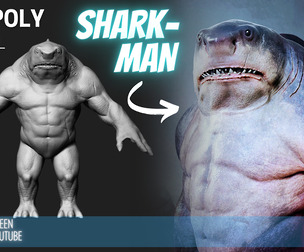 SHARK-MAN High Poly ZTL & FBX