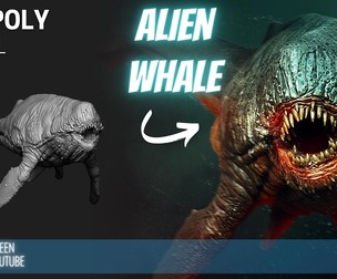 Alien Whale High Poly ZTL & FBX