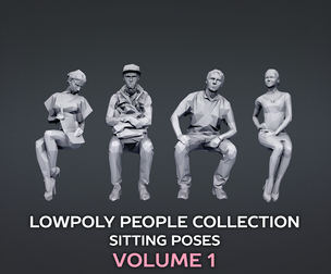 Lowpoly People Sitting Pack Volume 1