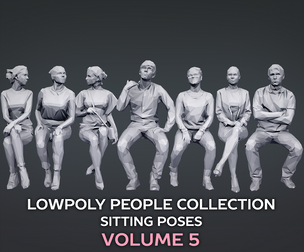 Lowpoly People Sitting Pack Volume 5