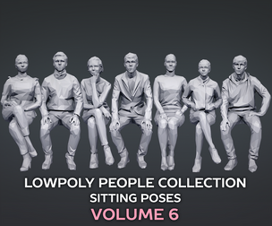 Lowpoly People Sitting Pack Volume 6