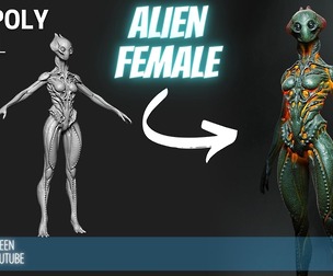 Alien Female High Poly ZTL & FBX