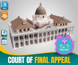Court of Final Appeal Hong Kong Building Low-poly