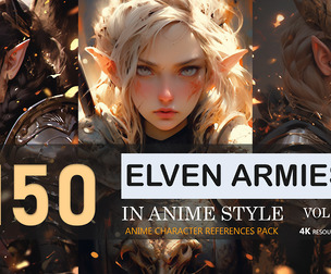 Elven Armies in anime style