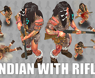 2D Indian With Rifle