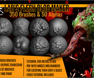 Lab's Flesh Blob Maker 350 ZBrush Brushes
