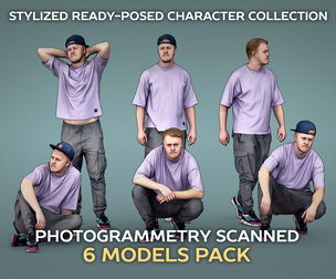 Guy in Purple T-shirt model pack