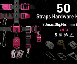 50 Straps Hardware 3D Models+imm brushes_vol03