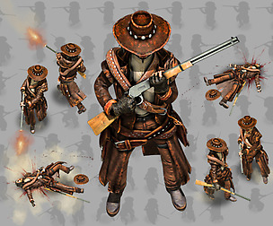 2D Cowboy with Winchester