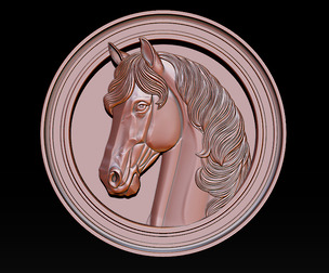 Horse head relief model