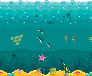 2D Vector Platformer Ocean Pack