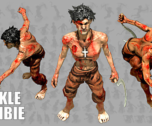 2D Zombie Man with Sickle