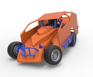 NE Dirt Modified stock car while turning 1:25