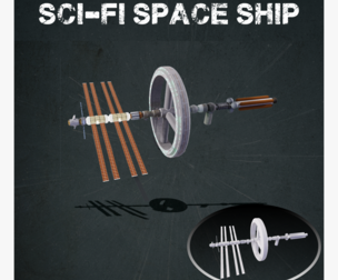 Sci-fi space ship