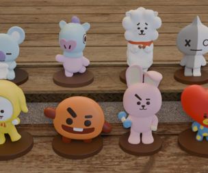 BT21 figures ready for 3D print