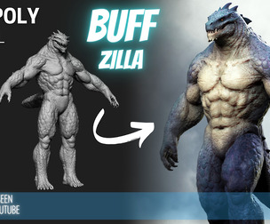 Buff-Zilla High Poly ZTL & FBX