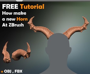 FREE Tutorial_ How make a new Horn at ZBrush