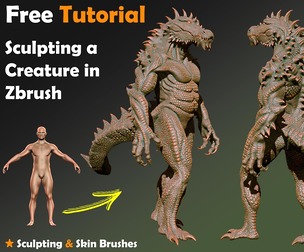 FREE Tutorial_ Sculpting a Creature in Zbrush
