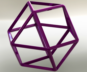 Wireframe Shape Cuboctahedron