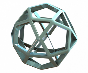 Wireframe Shape Icosidodecahedron