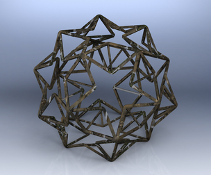 Wireframe Shape Small Ditrigonal Icosidodecahedron