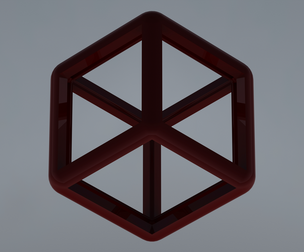 Wireframe Shape Rhombic Dodecahedron