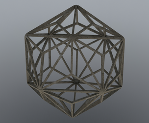 Wireframe Shape Triakis Icosahedron