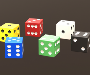 6 Sided Plastic Dice Set