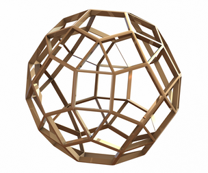 Wireframe Shape Rhombicosidodecahedron