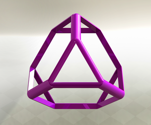 Wireframe Shape Truncated Tetrahedron