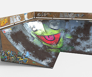 Corner Skate Ramp PBR Textures