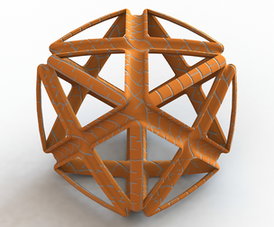 Wireframe Shape Geometric X Cube