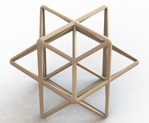 Wireframe First Stellation Rhombic Dodecahedron