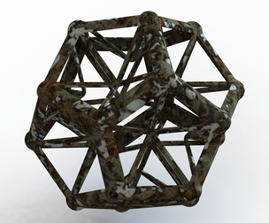 Wireframe Shape Excavated Dodecahedron