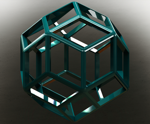 Wireframe Shape Rhombic Triacontahedron