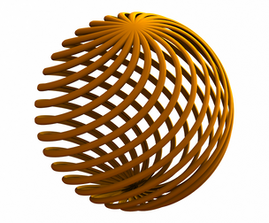 Wireframe Shape Geometric Twisted Sphere