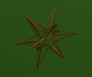 Wireframe Shape Great Triambic Icosahedron