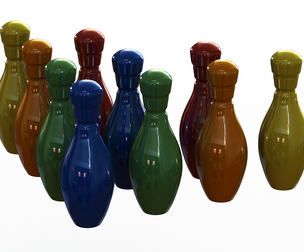Colored Plastic Bowling Pin Set