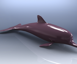 3D Art Surface Pink Dolphin